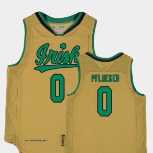 Gold College Basketball Special Games Replica Rex Pflueger Notre Dame Jersey #0 For Kids 140837-755