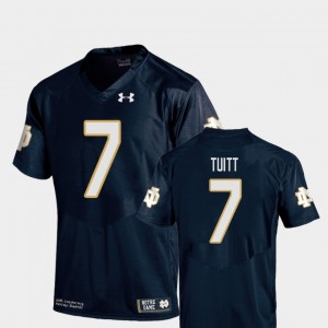 College Football #7 Stephon Tuitt Notre Dame Jersey Navy Youth Replica 936428-259