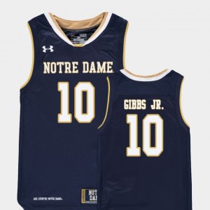 College Basketball Replica TJ Gibbs Jr. Notre Dame Jersey Navy For Kids #10 161171-786