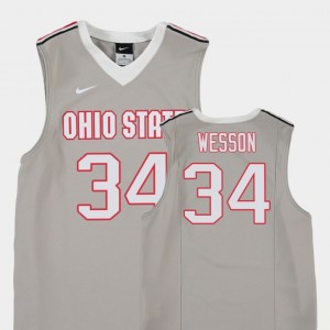 Kaleb Wesson OSU Jersey For Kids #34 Gray College Basketball Replica 551660-437
