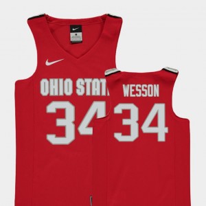 Red Kaleb Wesson OSU Jersey #34 College Basketball Replica Youth 464015-609
