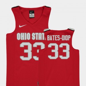 Keita Bates-Diop OSU Jersey Replica Red Youth(Kids) College Basketball #33 833873-640