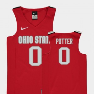 For Kids Red College Basketball Micah Potter OSU Jersey #0 Replica 359617-251