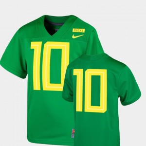 2018 Mighty Oregon Youth Football Game Apple Green #10 Oregon Jersey 774434-425