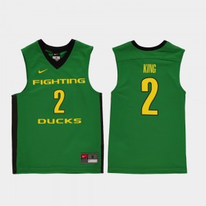 College Basketball For Kids Louis King Oregon Jersey Green Replica #2 714720-705