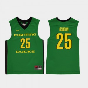 #25 Youth(Kids) Replica College Basketball Luke Osborn Oregon Jersey Green 169268-759