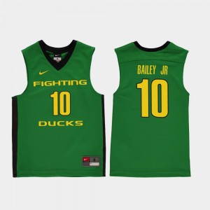 College Basketball Kids #10 Victor Bailey Jr. Oregon Jersey Green Replica 460251-864