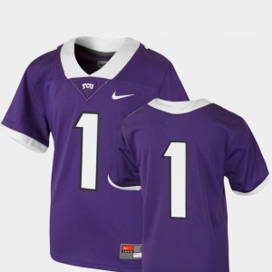 #1 Kids Team Replica Purple TCU Jersey College Football 768858-692