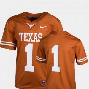 Youth(Kids) Texas Jersey #1 College Football Team Replica Texas Orange 546183-790