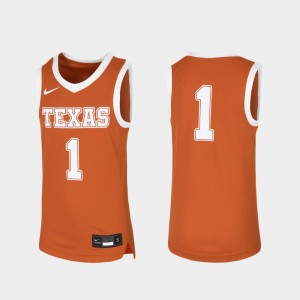 Youth Basketball Texas Jersey Orange Replica #1 775292-706
