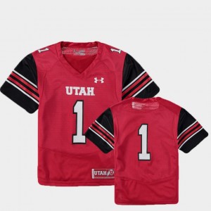 Utah Jersey #1 Red Youth Finished Replica College Football 790816-517